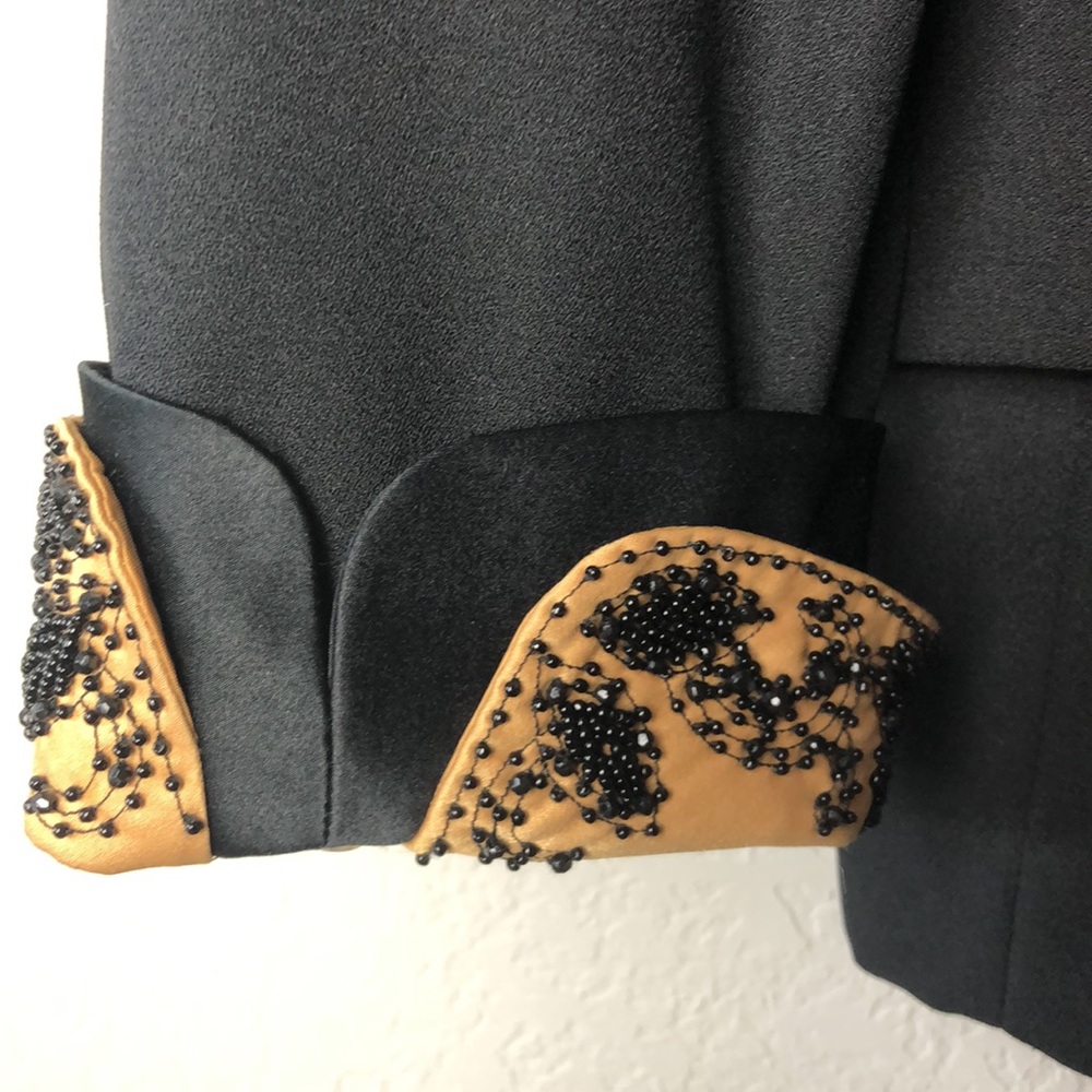 Morgan Miller Vintage Beaded Black Gold Skirt Suit - Picture 6 of 15